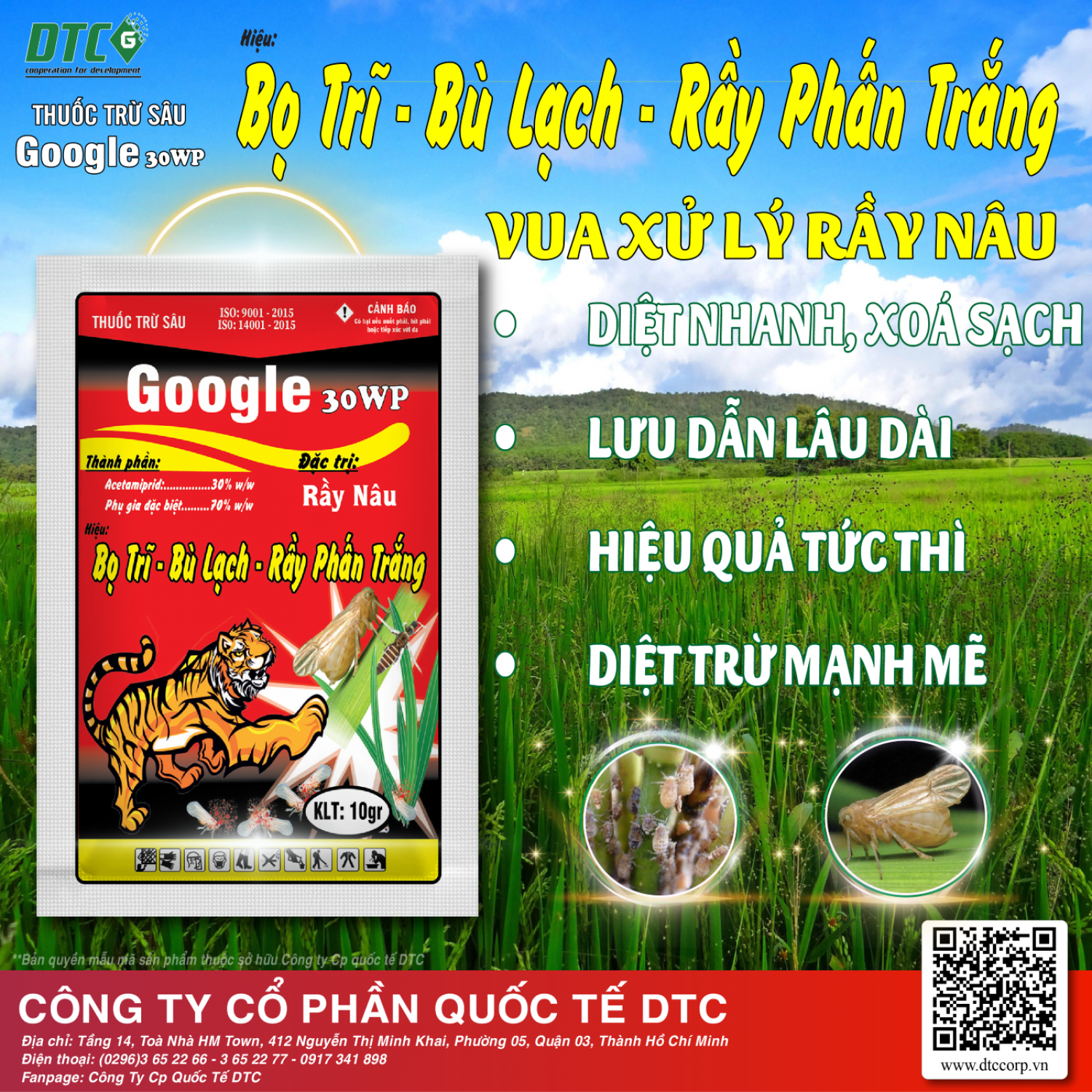 GOOGLE 30WP Hiệu Bọ Trĩ - Bù Lạch - Rầy Phấn Trắng