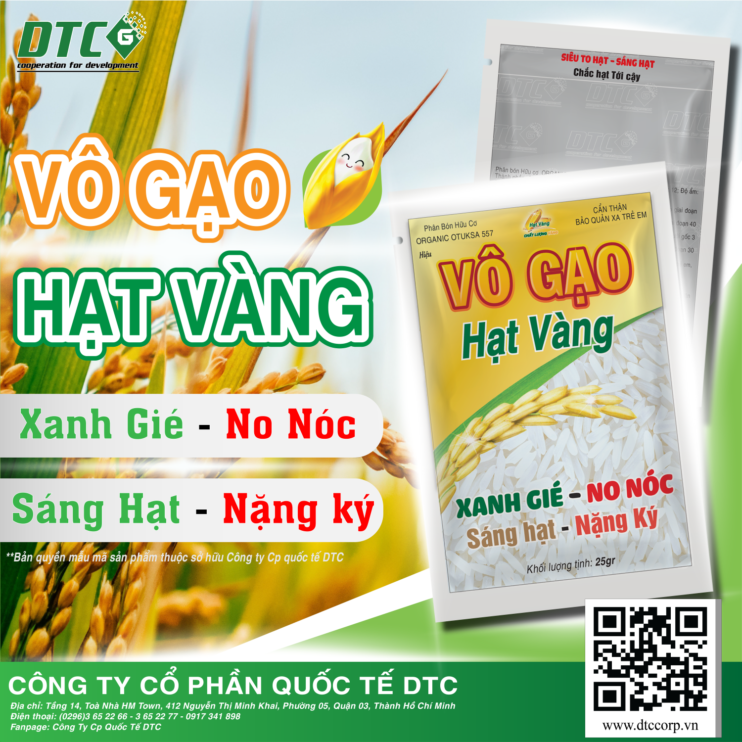 PBHC ORGANIC OTUKSA 557 Hiệu VÔ GẠO HẠT VÀNG