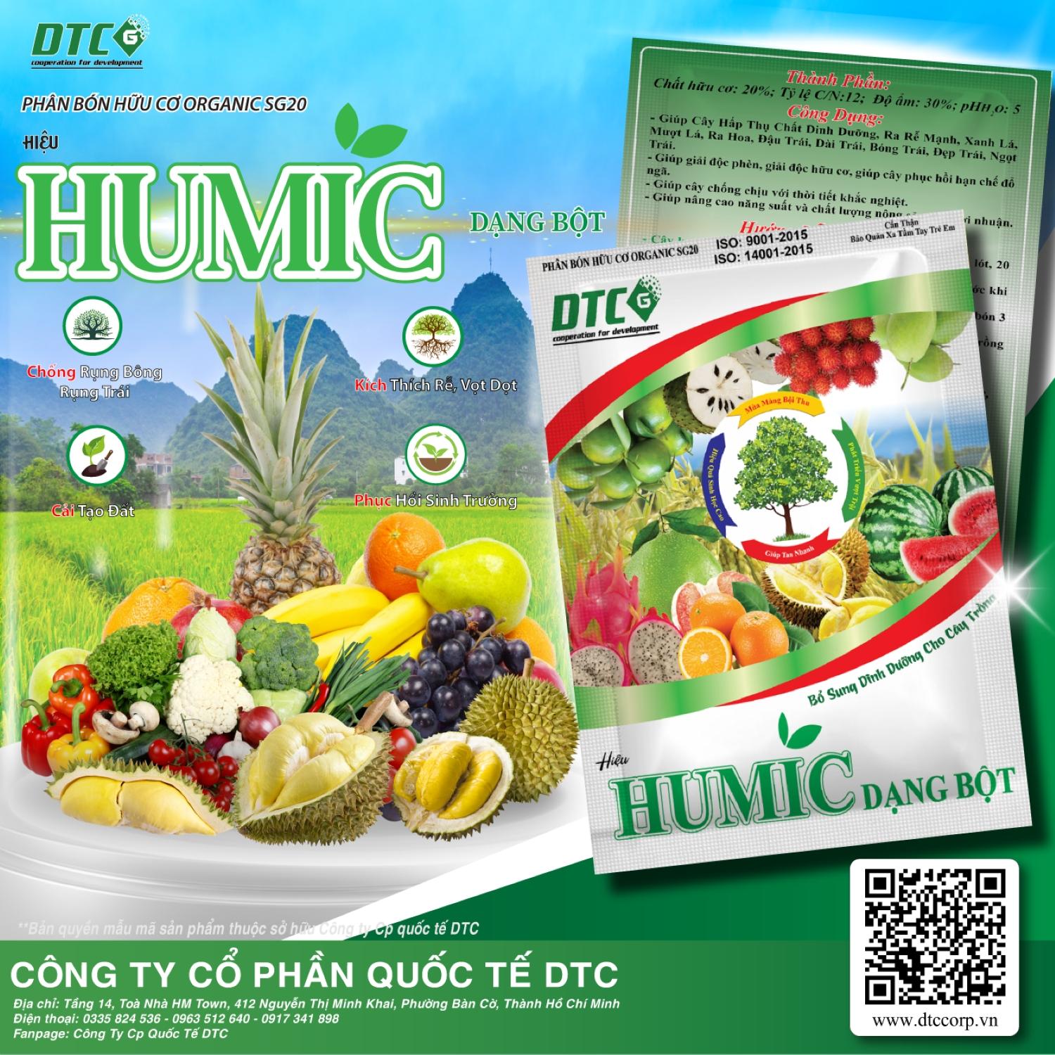 PBHC ORGANIC SG20 Hiệu HUMIC DẠNG BỘT