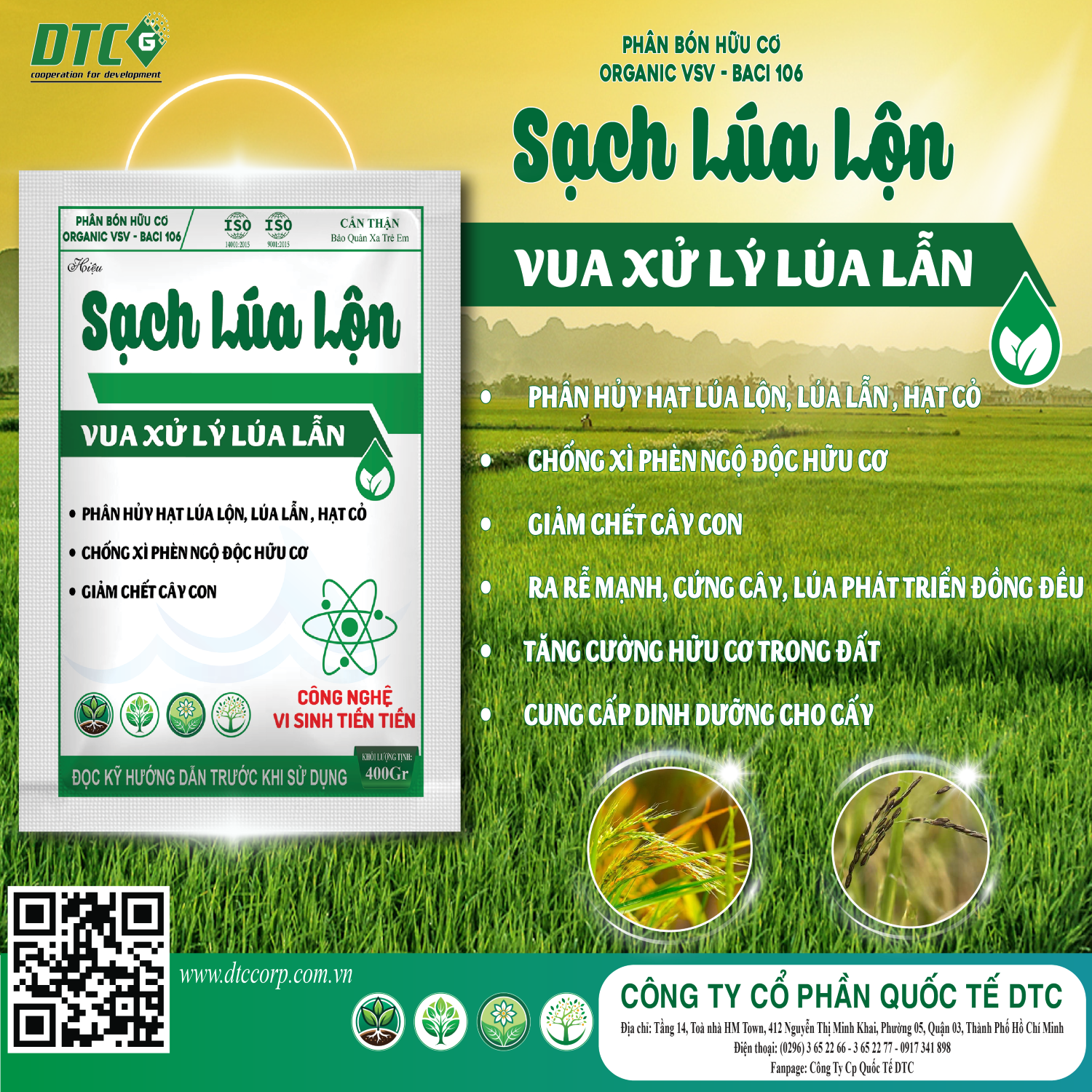 PBHC ORGANIC VSV - BACI 106 Hiệu SẠCH LÚA LỘN