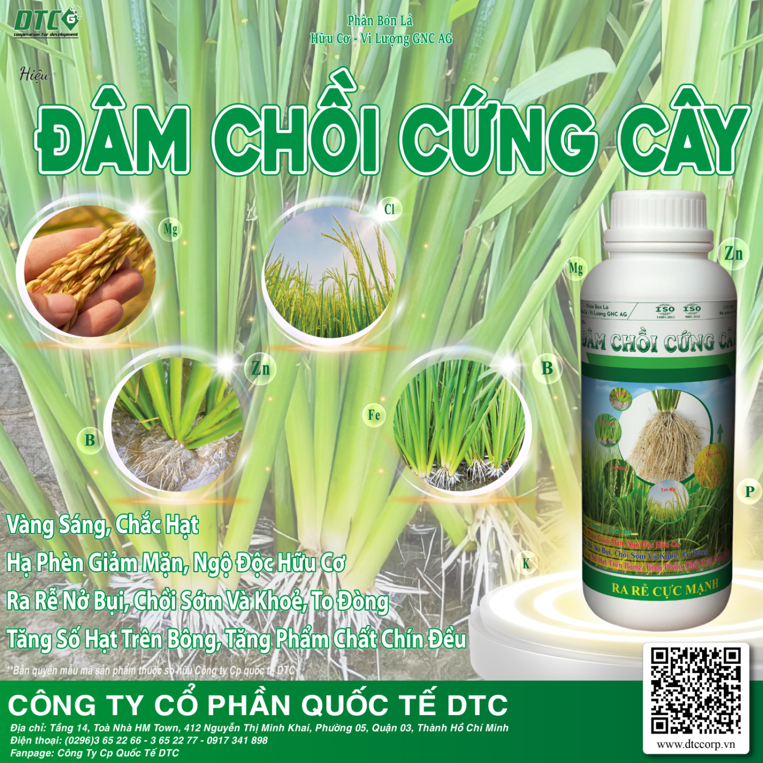 PHÂN BÓN LÁ HỮU CƠ - VI LƯỢNG GNC AG Hiệu ĐÂM CHỒI CỨNG CÂY