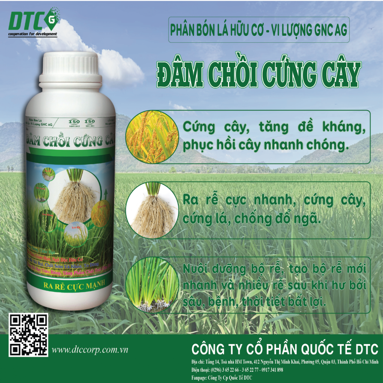 PHÂN BÓN LÁ HỮU CƠ - VI LƯỢNG GNC AG Hiệu ĐÂM CHỒI CỨNG CÂY
