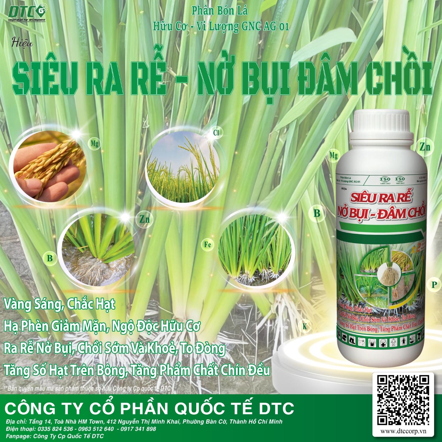 PHÂN BÓN LÁ HỮU CƠ - VI LƯỢNG GNC AG Hiệu SIÊU RA RỄ NỞ BỤI ĐÂM CHỒI
